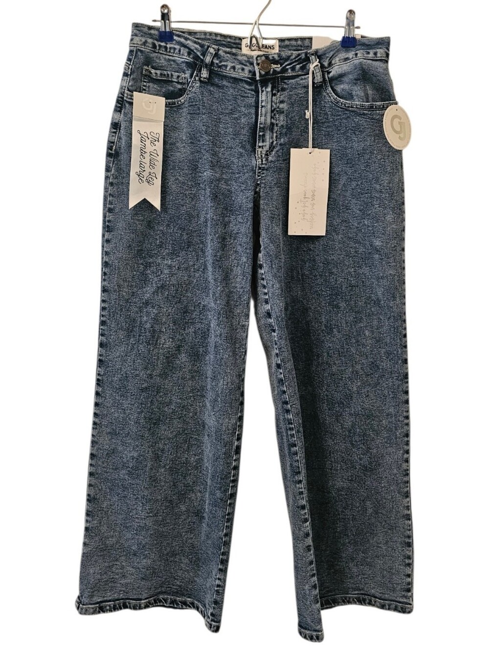 Blue Gogo Jeans Women's Low-Rise Wide-Leg Jeans